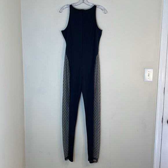 NWT. Blogger’s Favorite Katch Me Large Darla Black Spot Mesh Keyhole Jumpsuit. - Picture 13 of 16